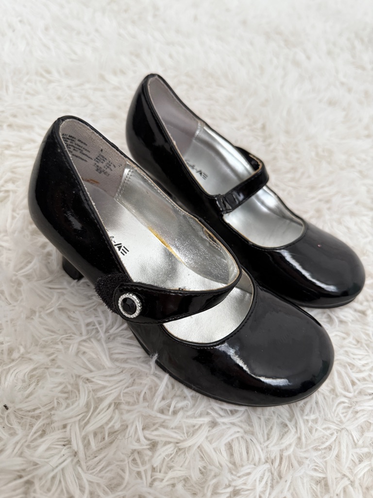Black Patent Mary Jane Heels American Eagle Size 11.5 Toddler Girl- School Shoes